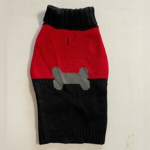 Dog Sweater Red and Black, Medium